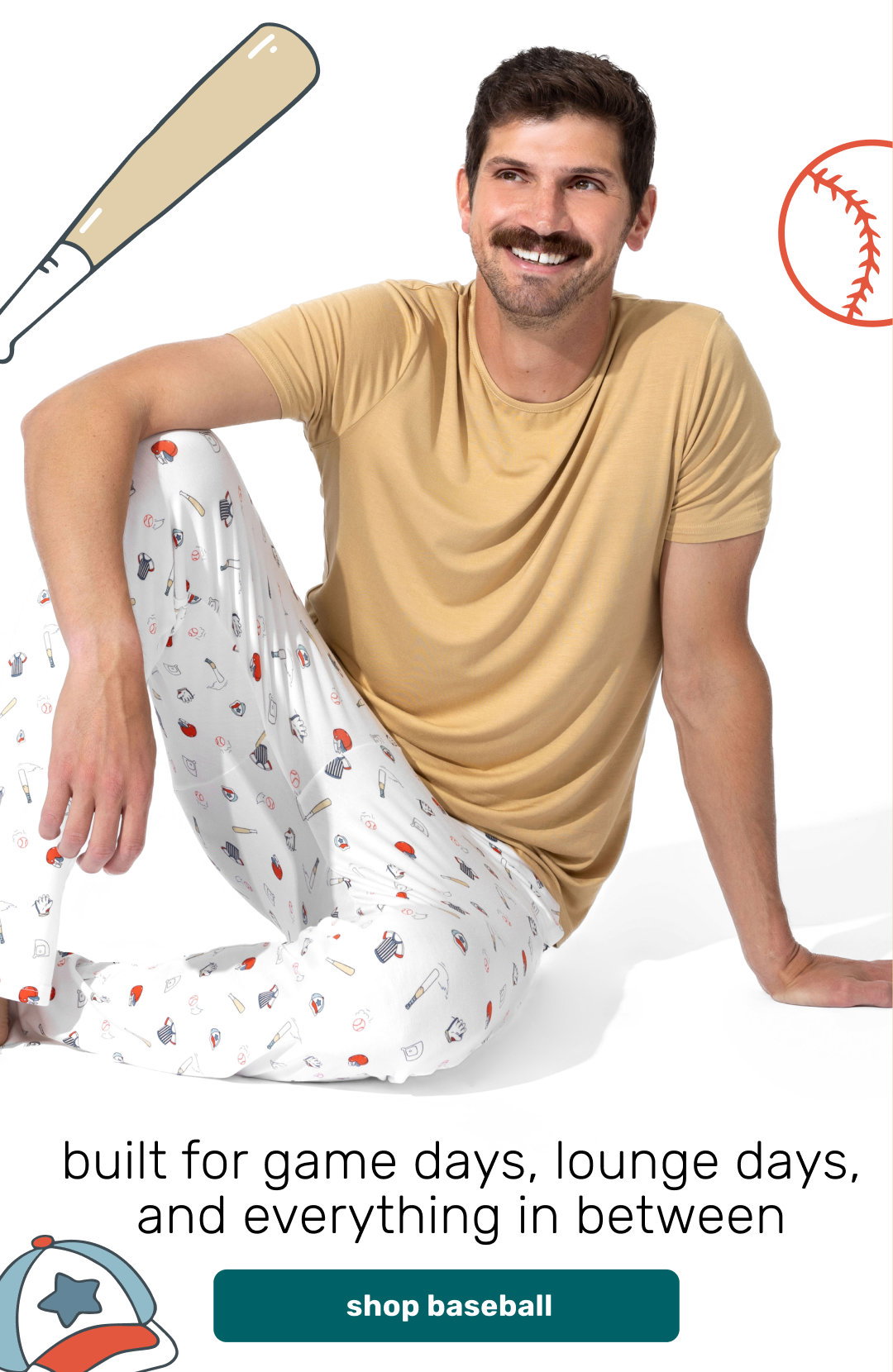 baseball men's pj