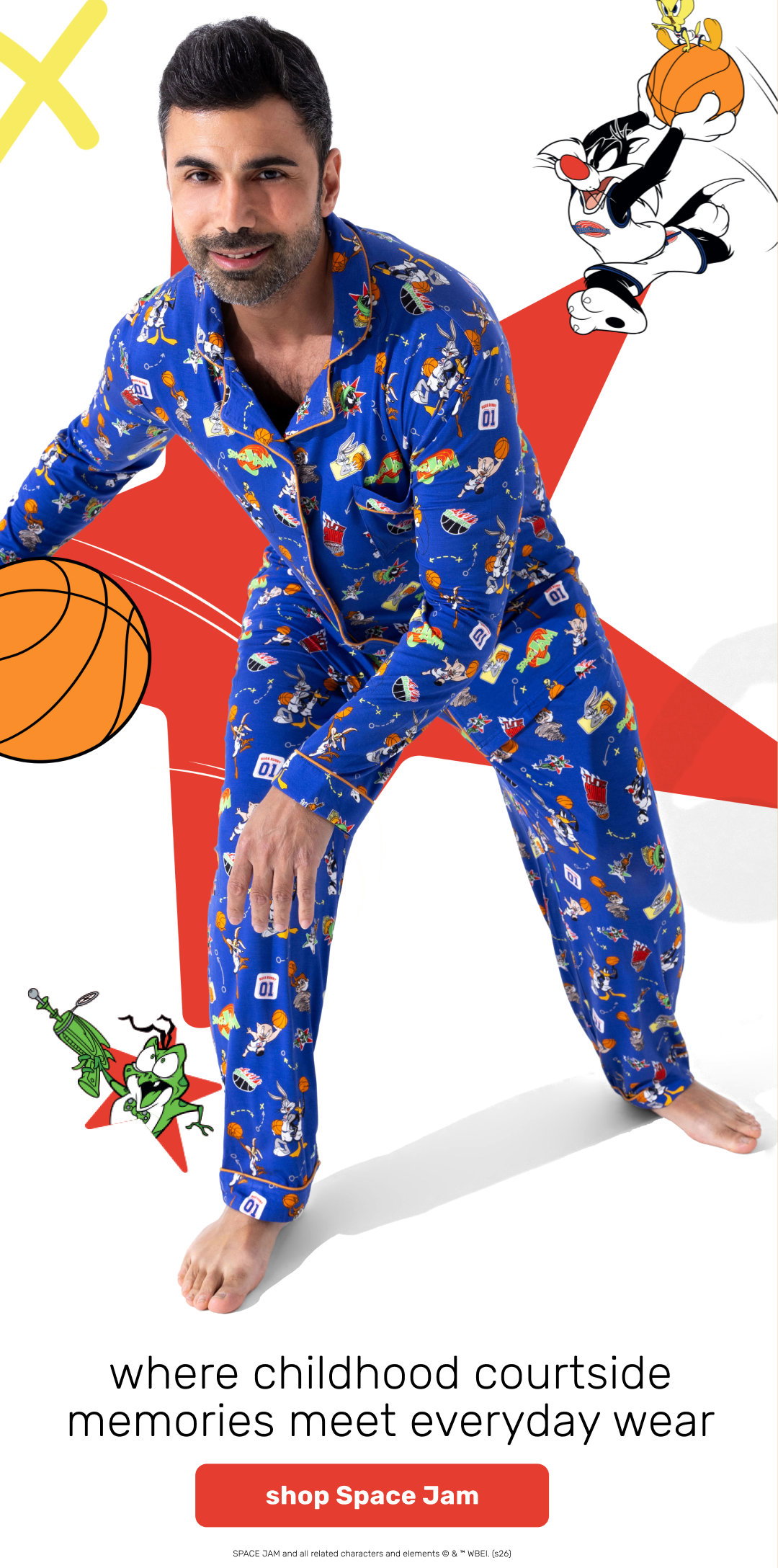space jam men's pj