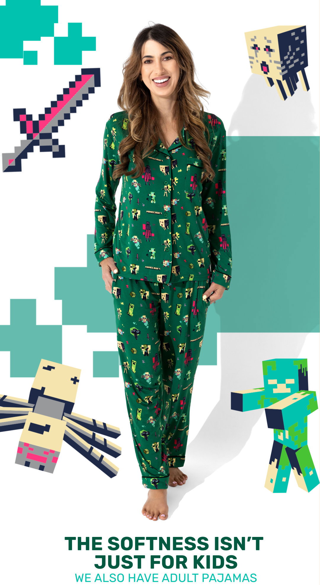 minecraft mobs women's pj