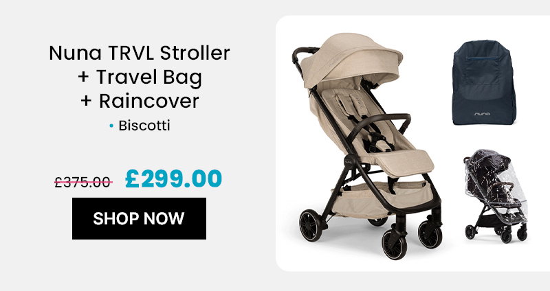 Nuna TRVL Stroller + Travel Bag + Raincover – Biscotti 