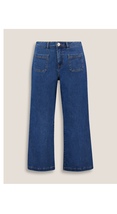Jena Organic Cotton Stretch Wide Crop Jeans