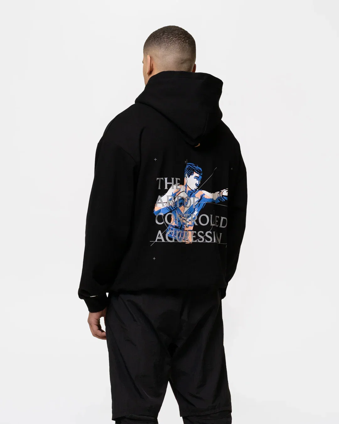 Bivol x BOXRAW Controlled Aggression Oversized Hoodie - Black