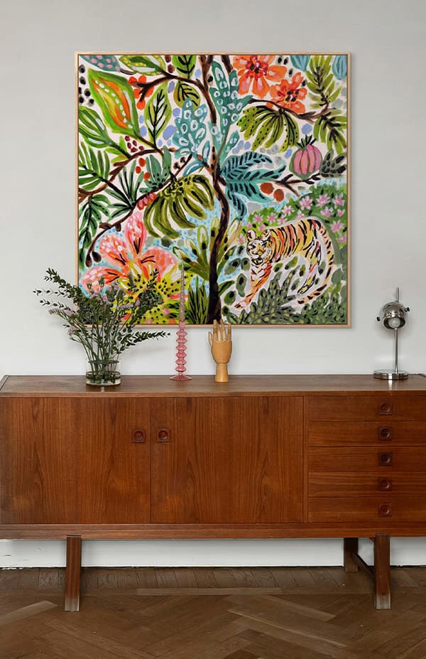 Bring color and pattern to your entryway with boho art