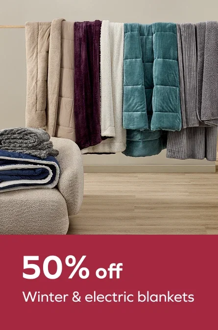 50% off Winter & electric blankets