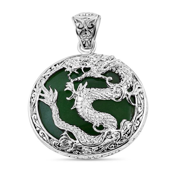 Image of Grüne Jade Anhänger 925 Silber ca. 53 93 ct.