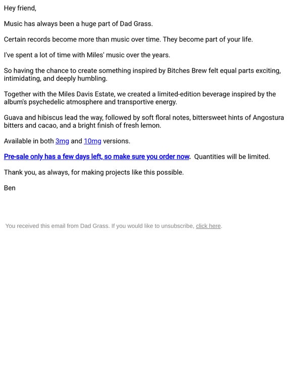 Your Miles Davis pre-sale reminder