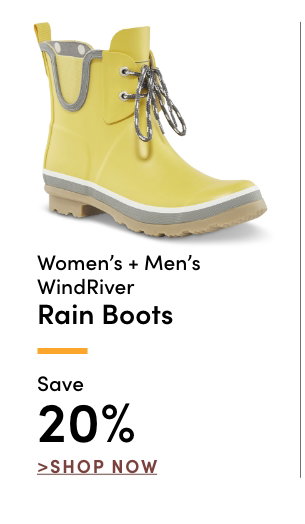 Women's + Men's WindRiver Rain Boots Save 20%