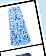 Summer Blues Tiered Maxi Skirt