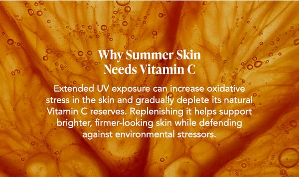 Editorial: Close-up of a Vitamin C ingredient texture, orange tones