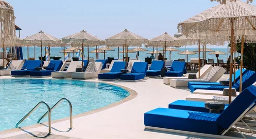 Brown-Beach-Eretria-by-Brown-Hotels-sunbeds-and-pool-2