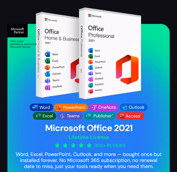 Microsoft Office 2021 for Windows or Mac: Lifetime License