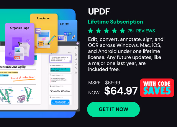 UPDF - Edit, Convert, AI Chat with PDF: Lifetime Subscription