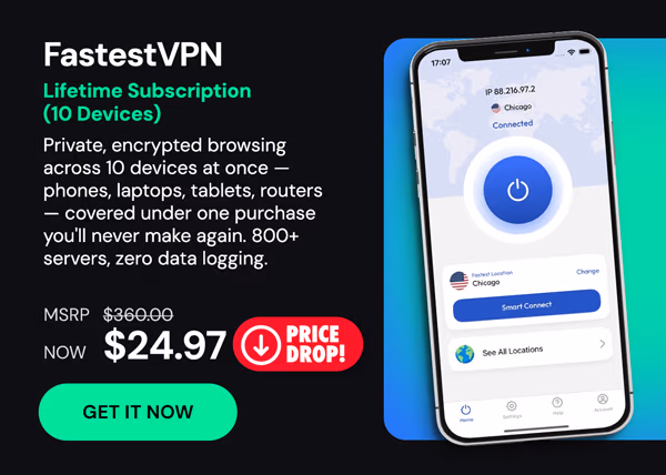 FastestVPN: Lifetime Subscription (10 Devices)