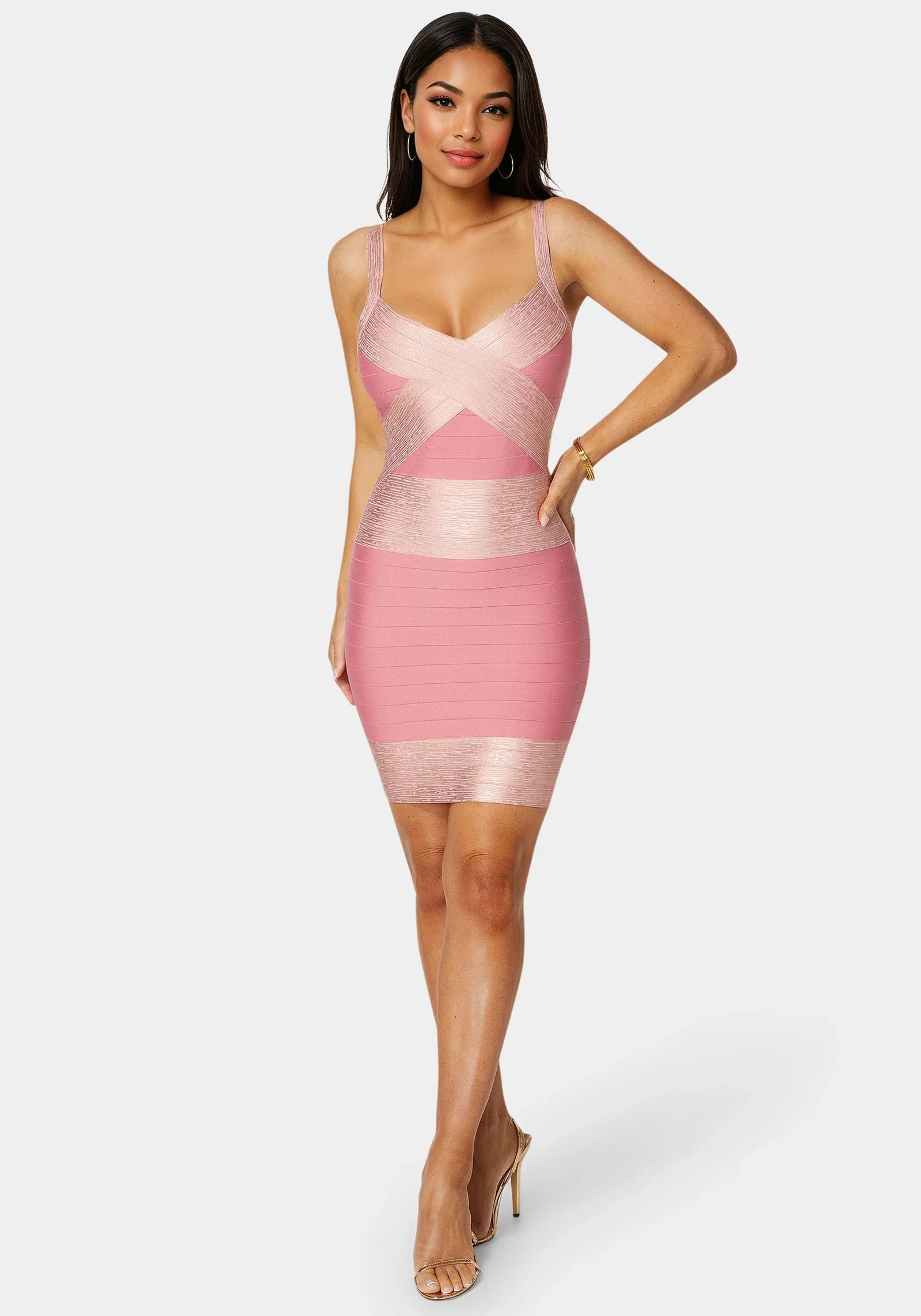 Image of Color Block Bandage Dress