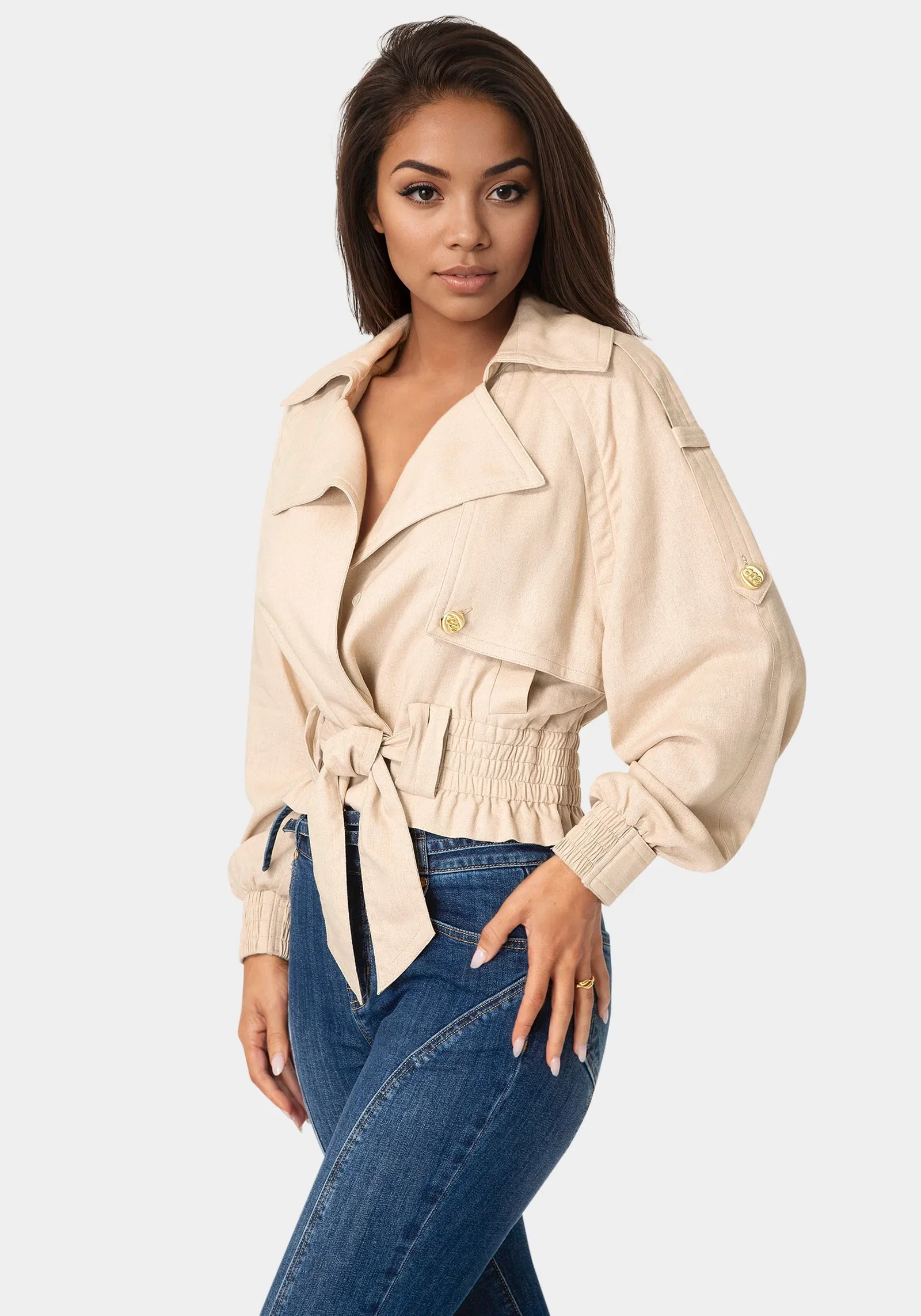 Image of Cropped Trench Jacket