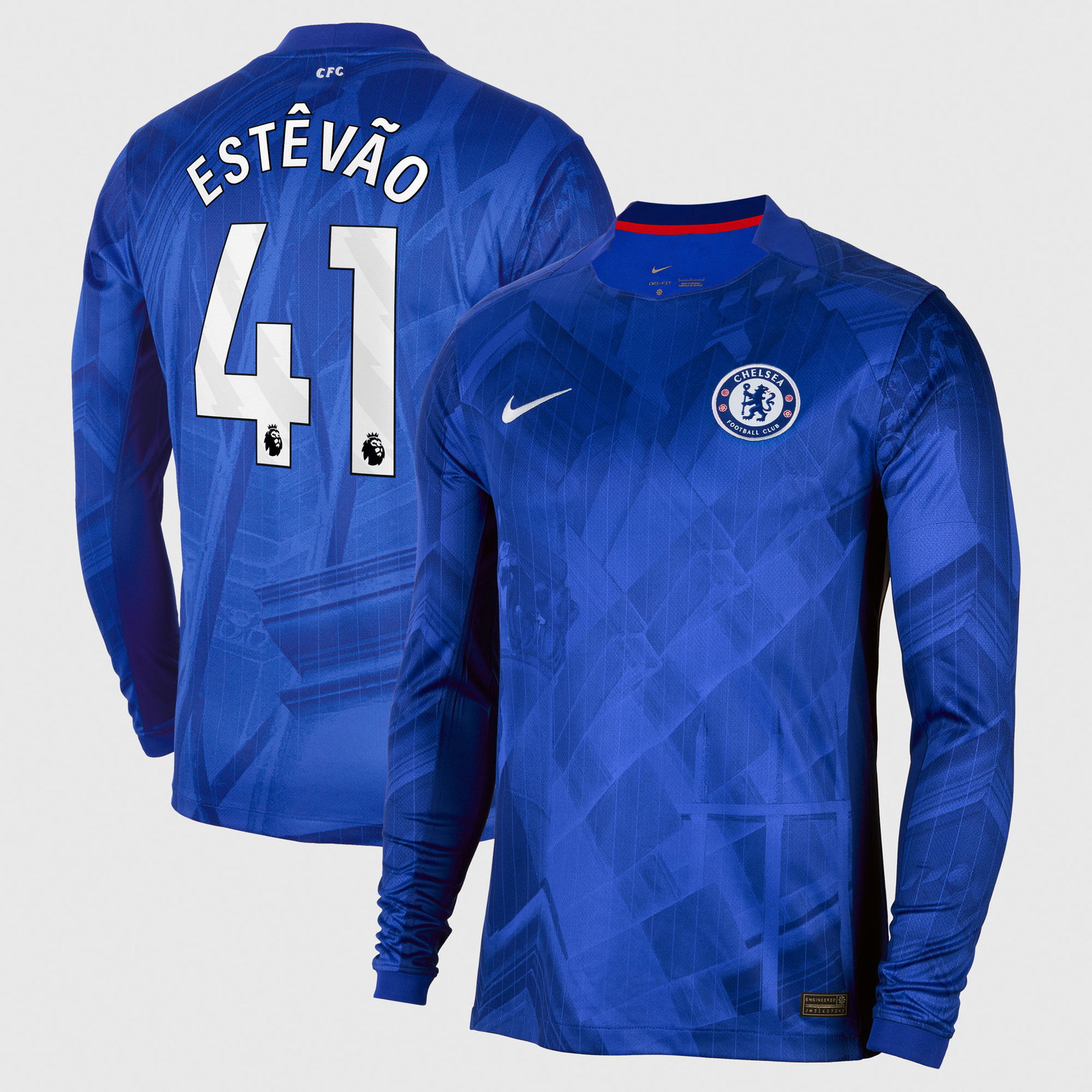 Chelsea Nike Home Stadium Long Sleeve Shirt 2025-26 with Estêvão 41 printing