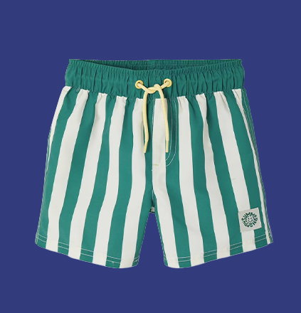 Boy's swim shorts - striped green