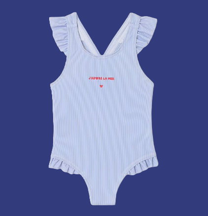 Striped Swimsuit for Baby Girls - blue