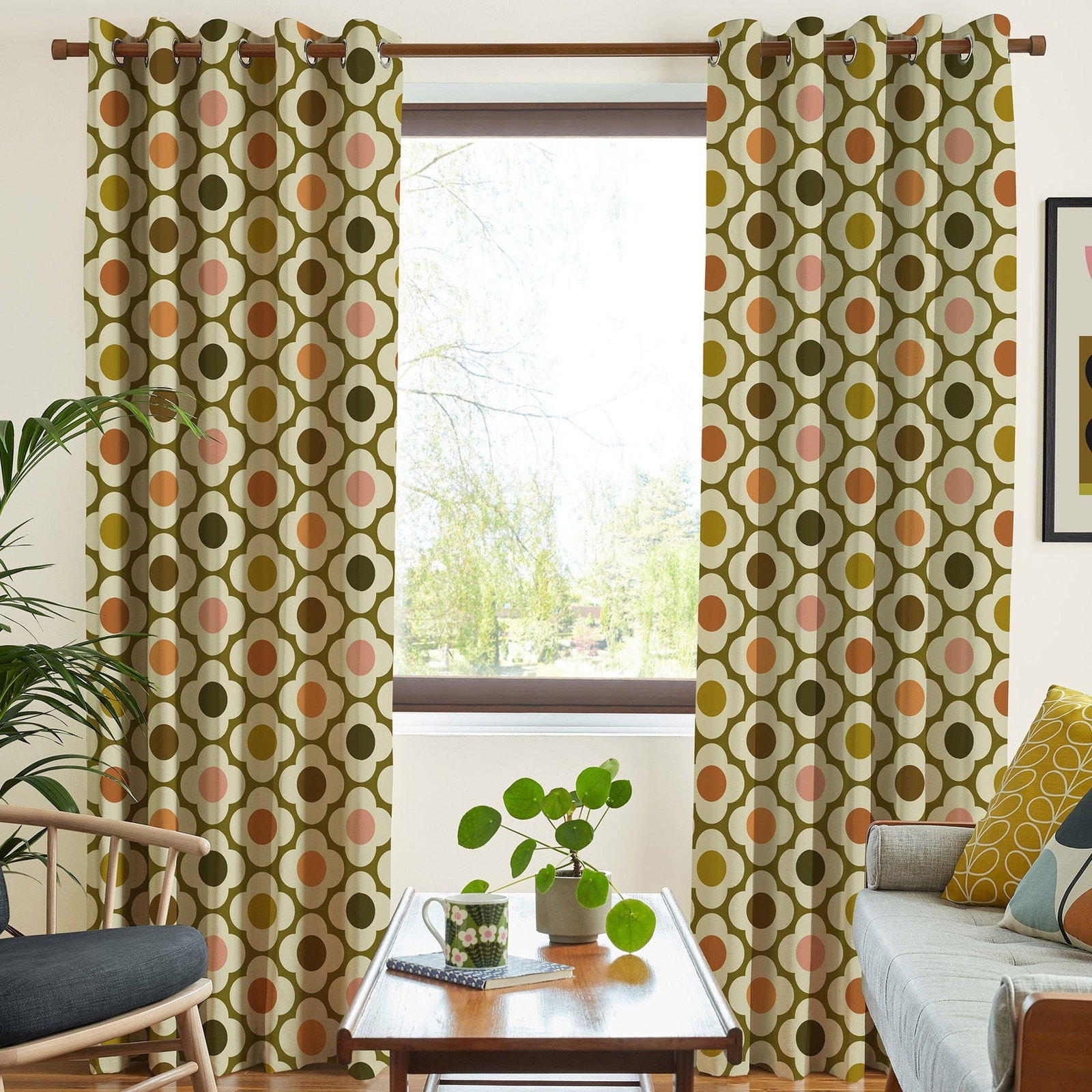 Orla Kiely Spot Flower Curtains