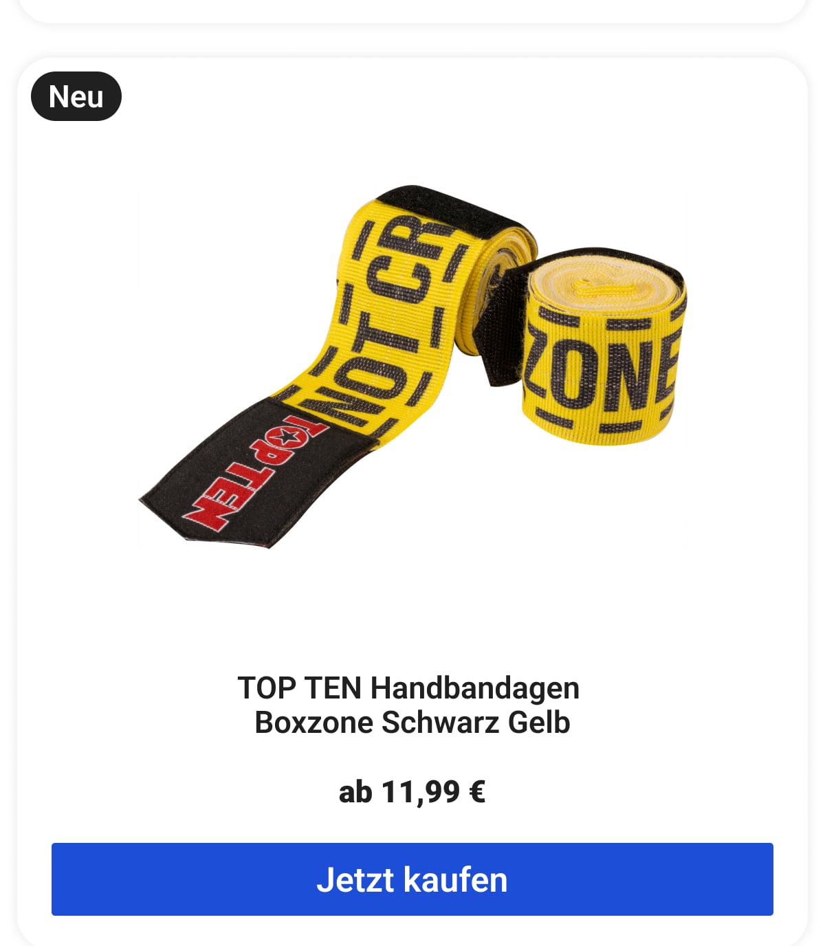 TOP TEN Handbandagen Boxzone Schwarz Gelb | ab 11,99 € | Jetzt kaufen | Neu