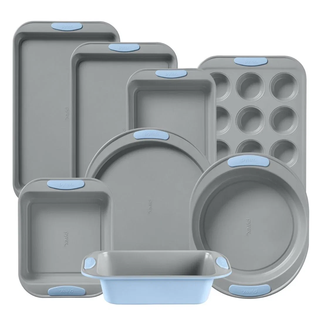 Image of Pyrex® Metal Bakeware 8-Piece Set in Cerulean