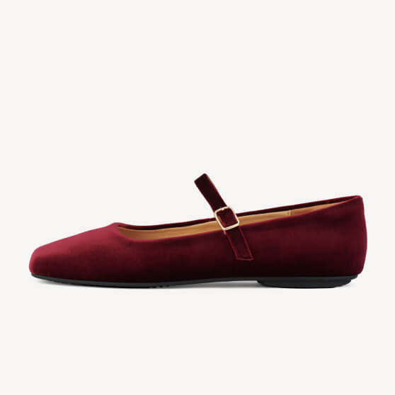 Mary Jane Dark Cherry Velvet
