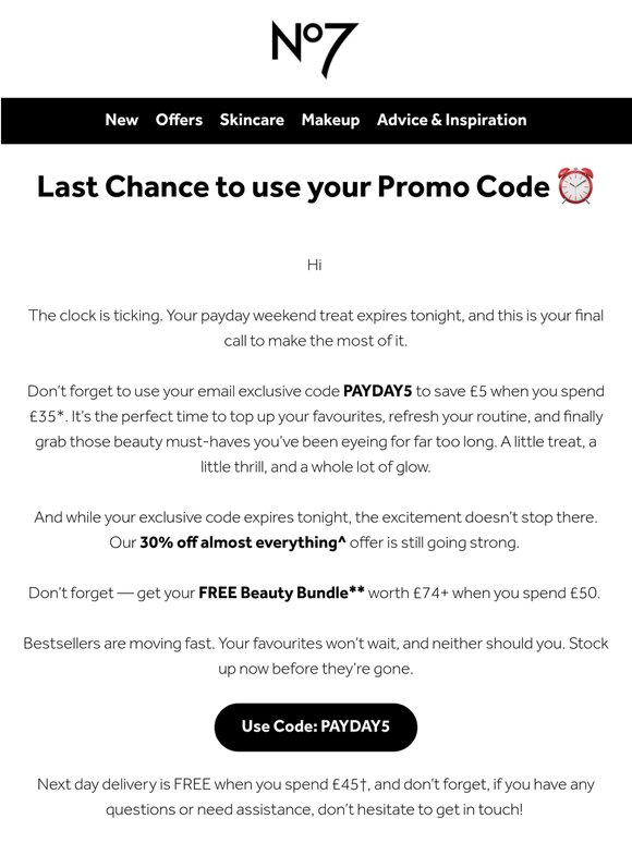 Your Promo Code is expiring tonight! ⏰
