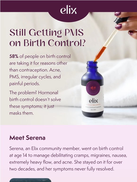 Birth control wasn't built to fix your PMS✨