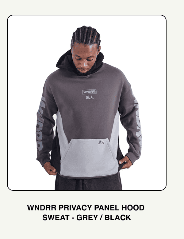 WNDRR Privacy Panel Hood Sweat - Grey / Black