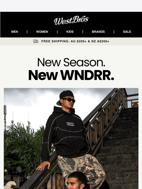 WNDRR Jackets, hoodies, sweats — the full lineup just landed.
