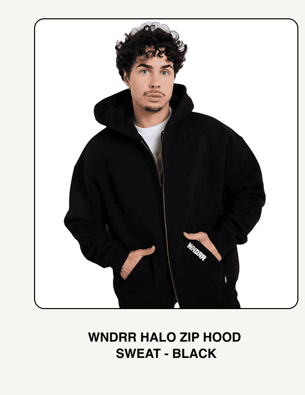 WNDRR Halo Zip Hood Sweat - Black