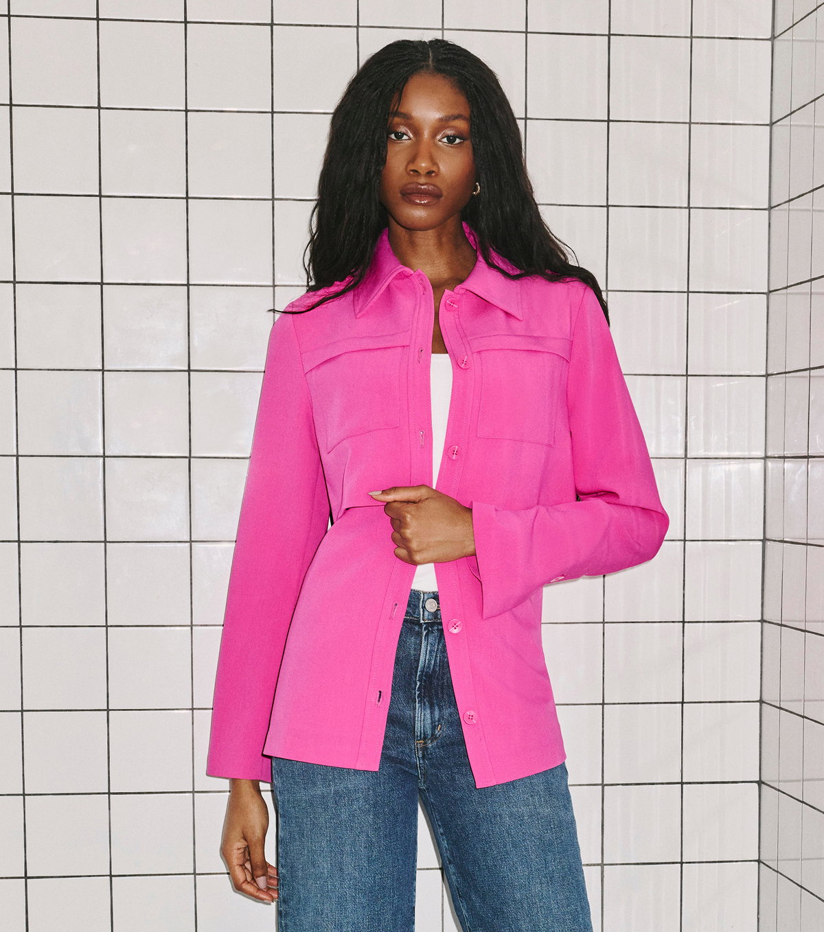 HAISLEY Safari Jacket in Stretch Cross-Hatch