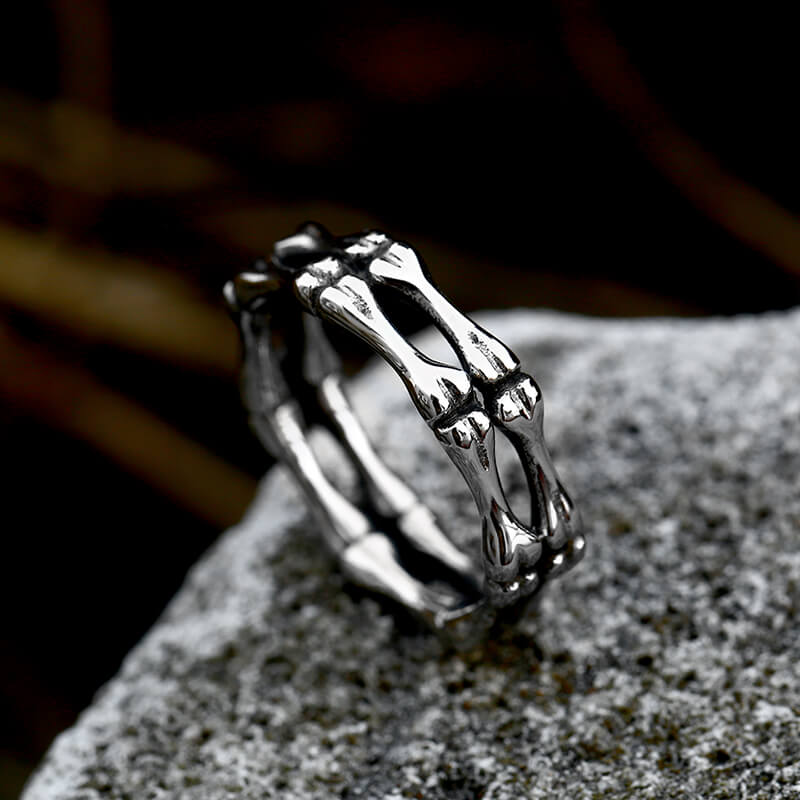 Image of Gothic Bone Stainless Steel Skull Ring