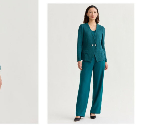 Naomi Wide Leg Crepe de Chine Pant - Spruce