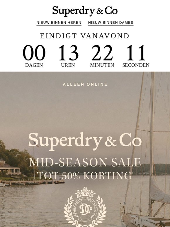 Sale eindigt vanavond: tot 50% korting