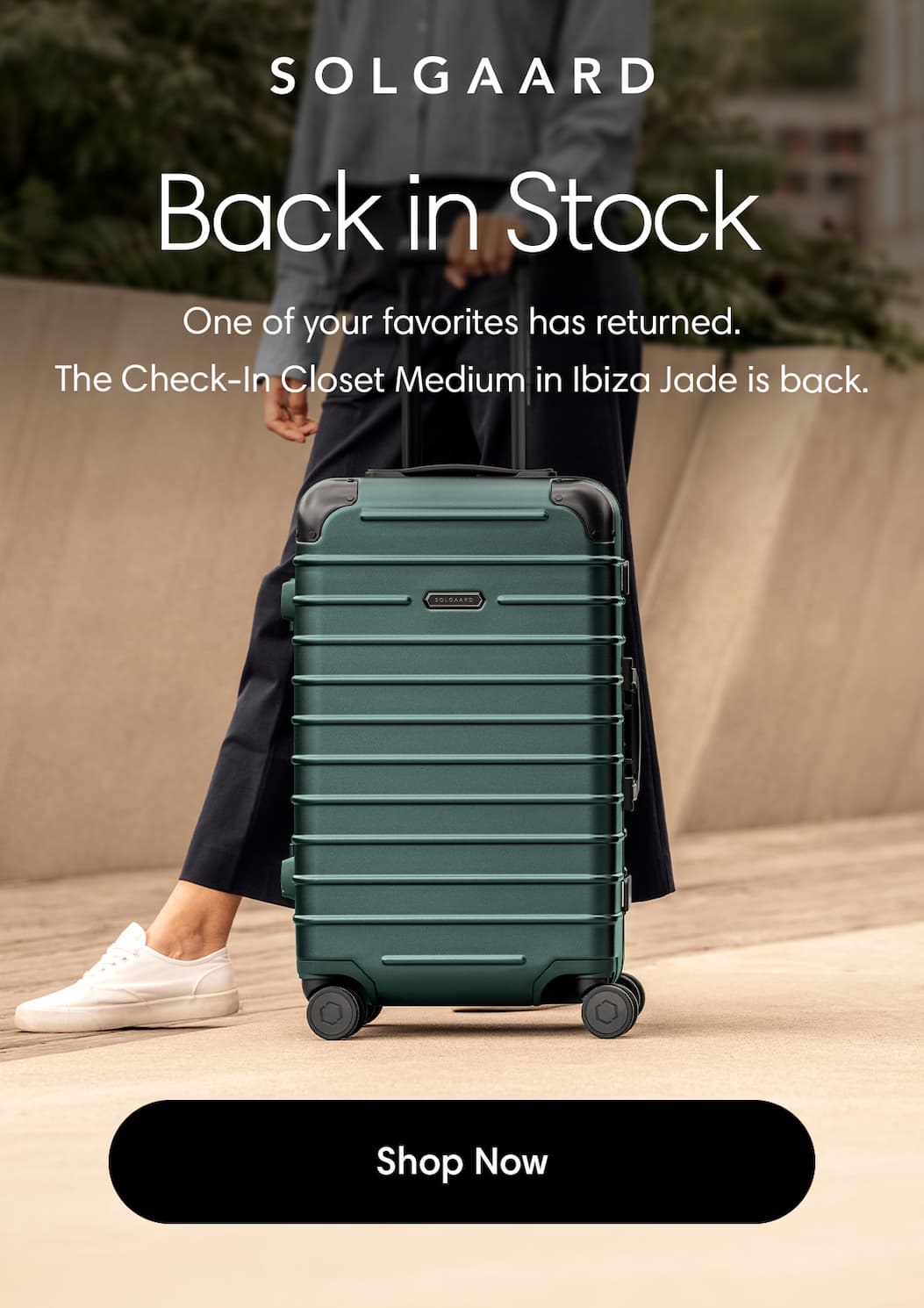 Back in Stock: One of your favorites has returned Title: Check-In Closet Medium in Ibiza Jade in the Shade. Shop Now.