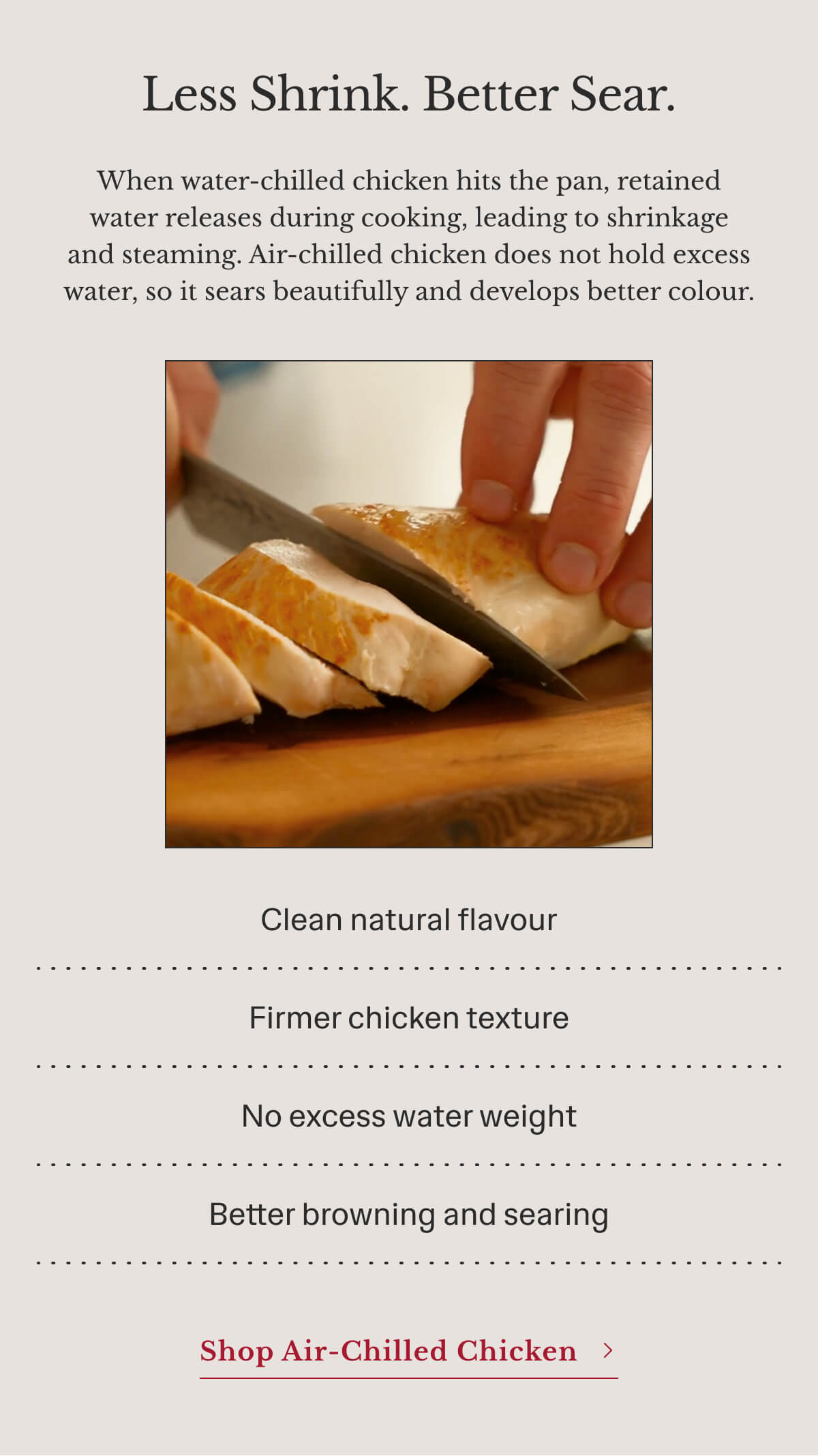 Less Shrink. Better Sear. | Shop Air-Chilled Chicken