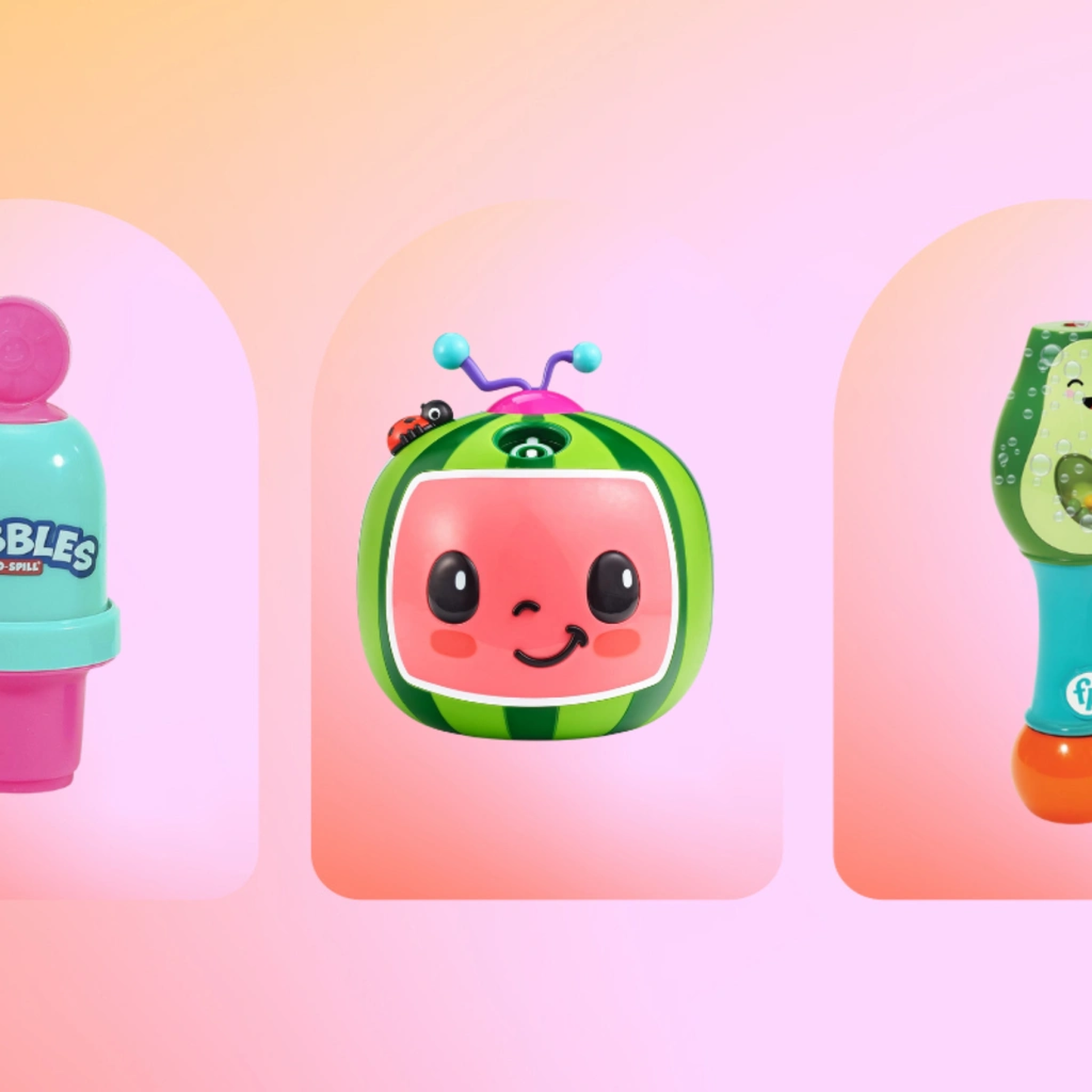 collage of bubble toys