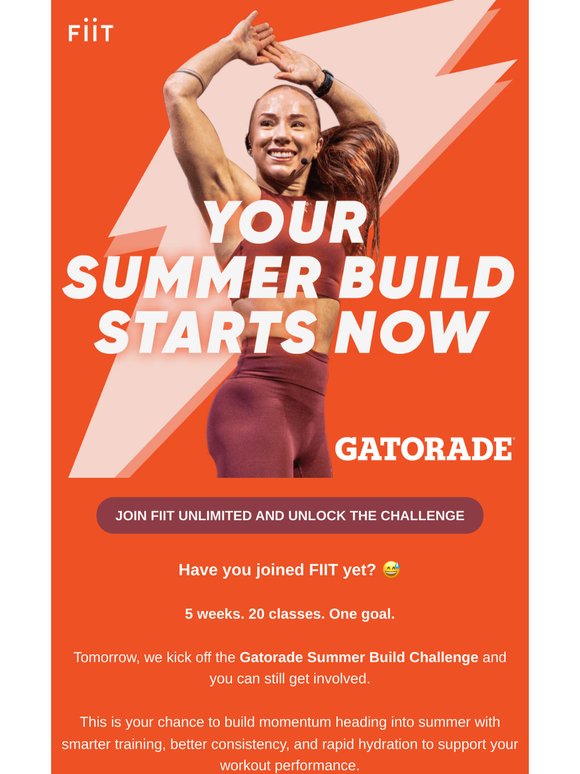 Gatorade Summer Build starts TOMORROW!