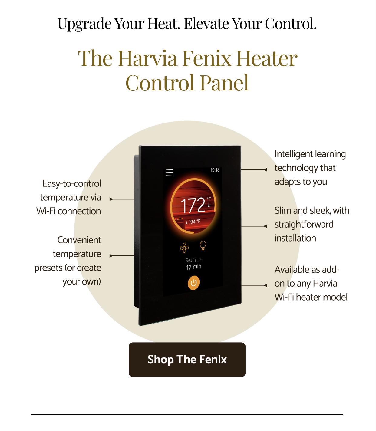The Harvia Fenix Heater Control Panel