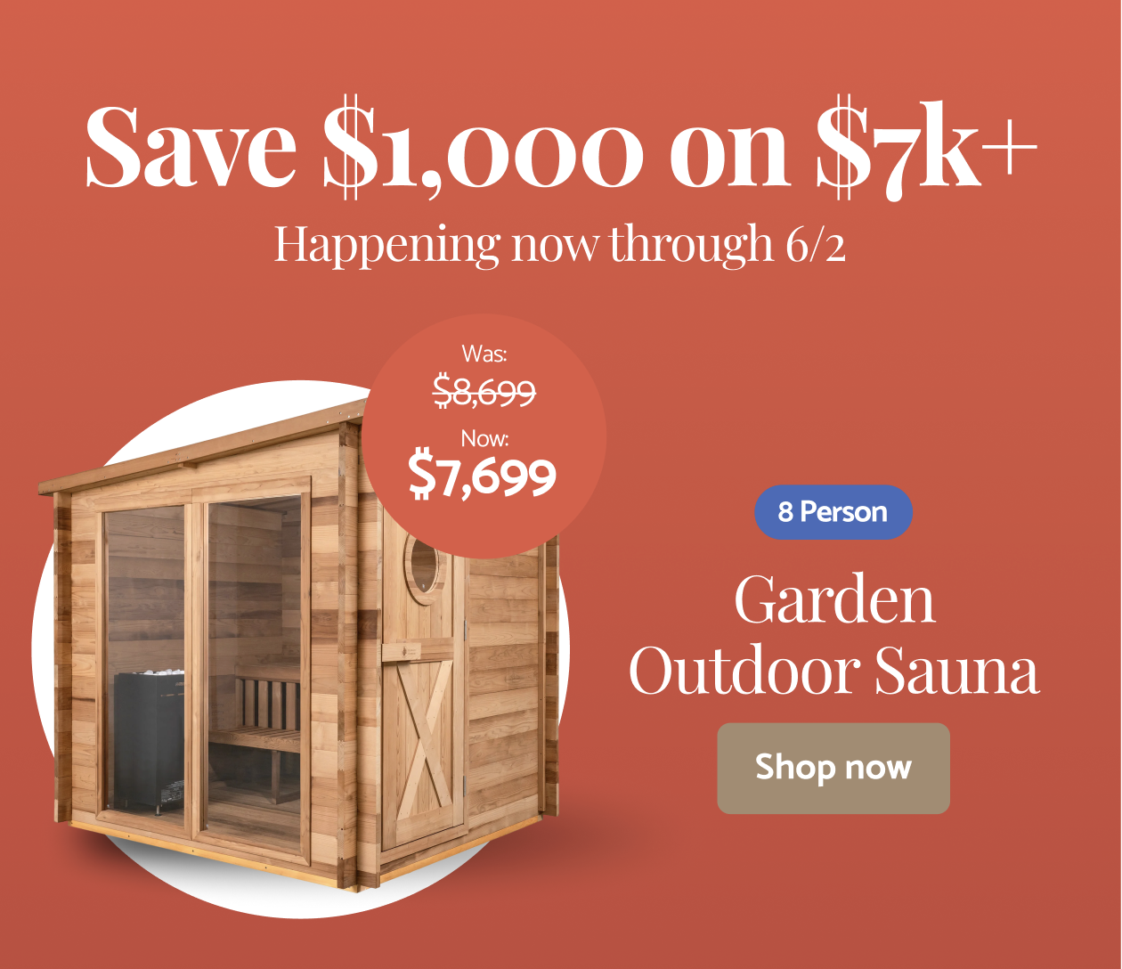 Save $1000 of $7k+, happening now through 6/2