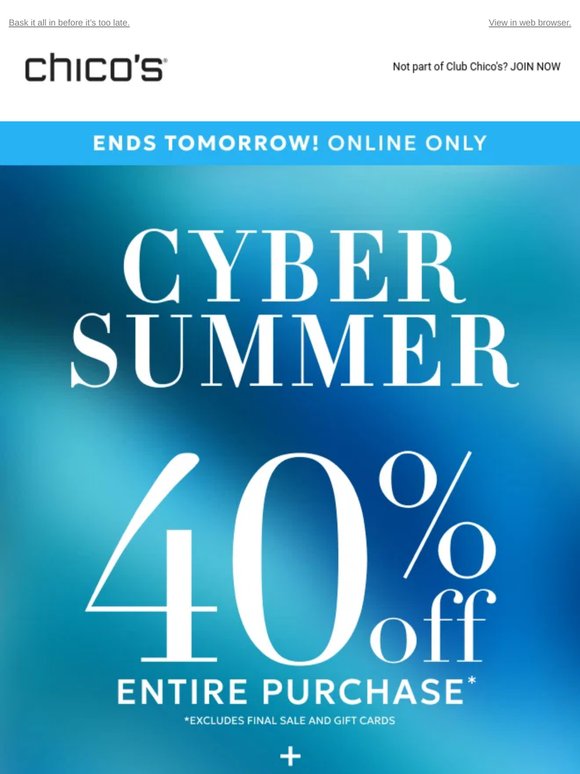ENDS TOMORROW! 40% OFF + FREE SHIPPING