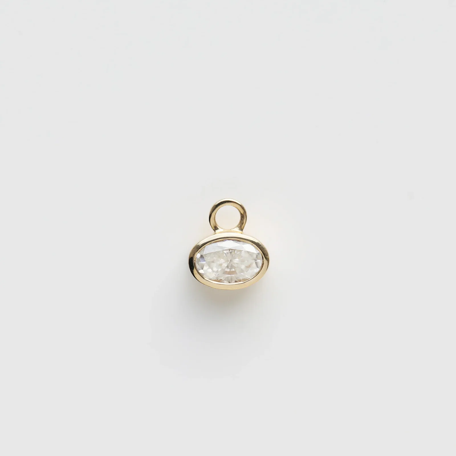 Image of Moissanite Oval Hoop Earring Charm