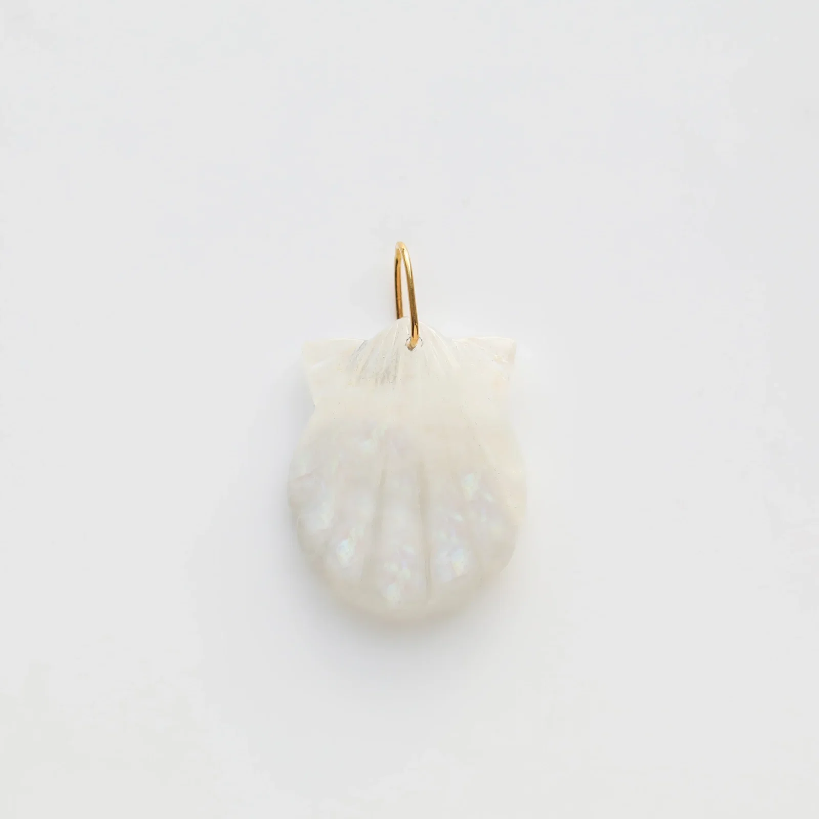 Image of Rainbow Moonstone Carved Shell Pendant