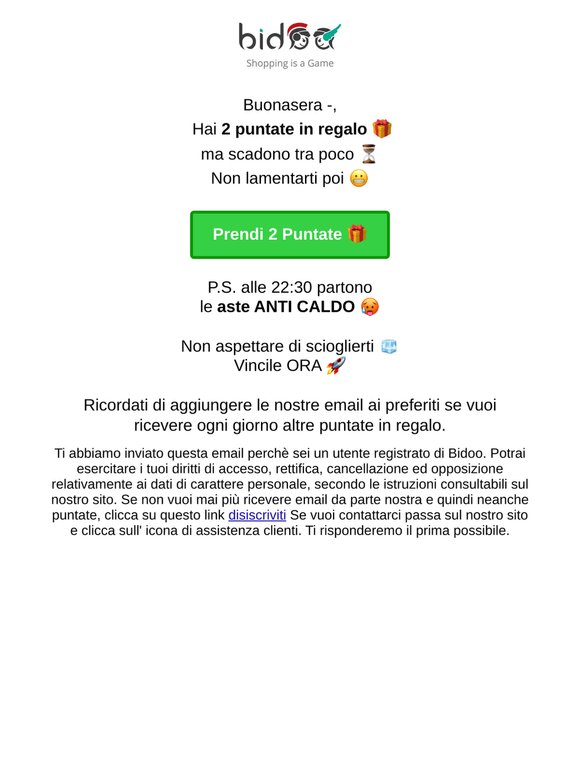 Prendi 2 🎁 prima che scadano⏳