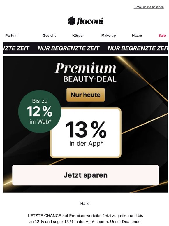 LETZTE CHANCE: Bis zu 13 % RABATT ⌛