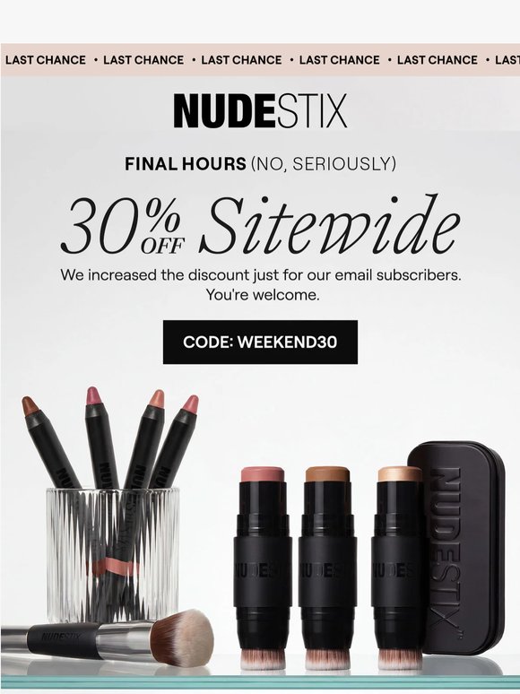 LAST CHANCE: 30% Off Sitewide