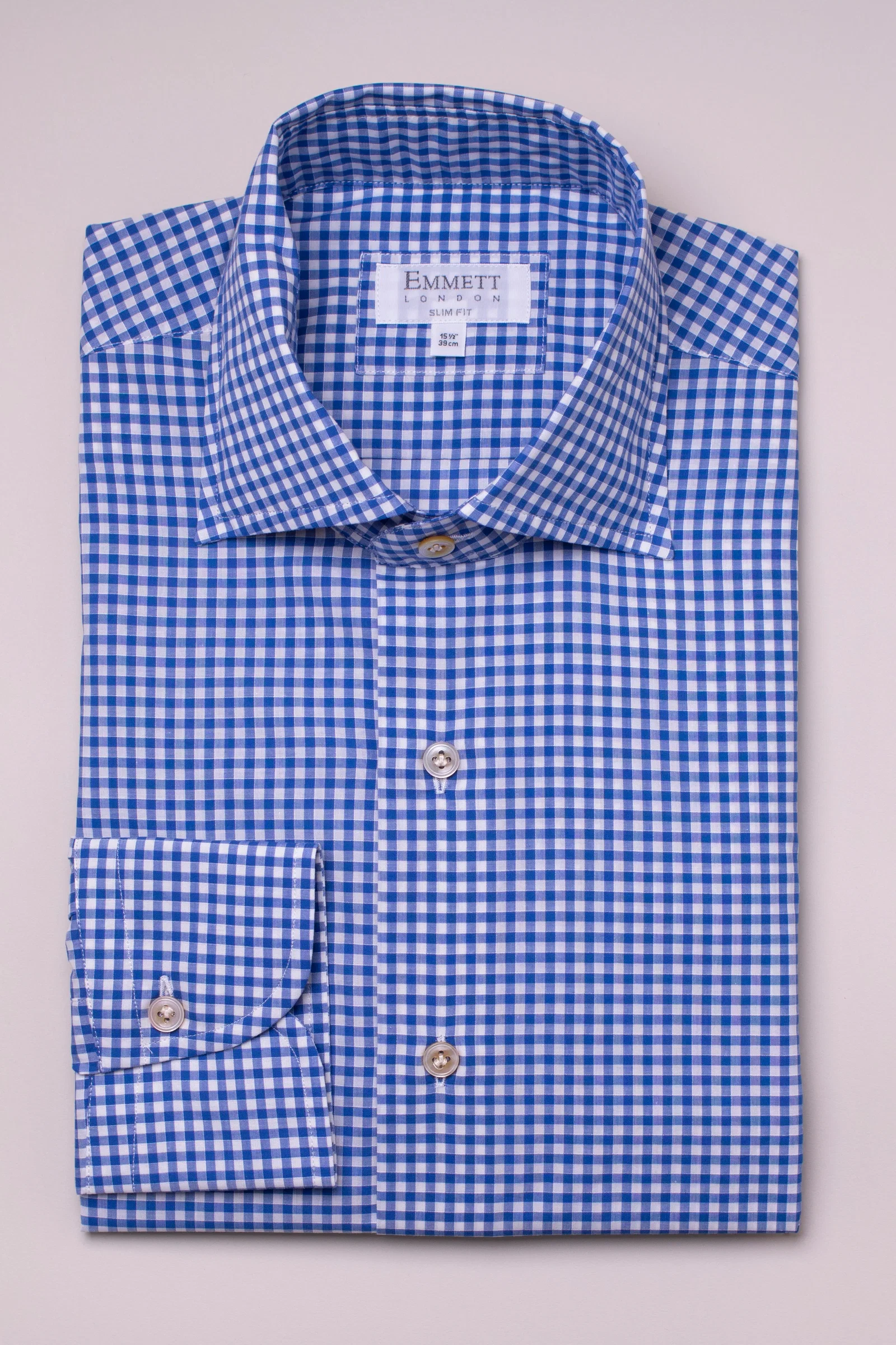 Image of Superlight Dark Blue Gingham Check Shirt