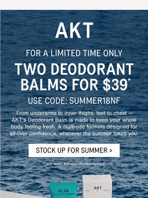 Don’t miss: 2 Deodorant Balms for $39
