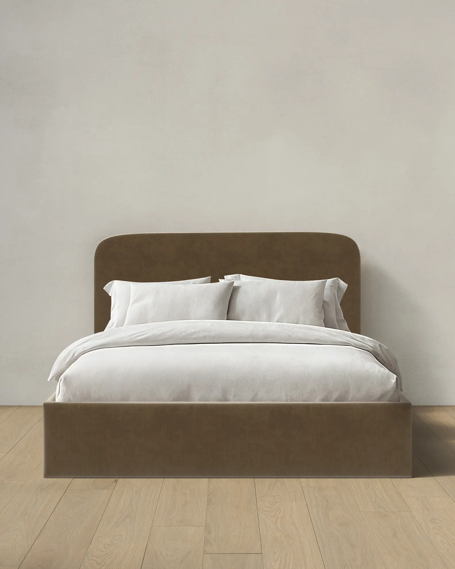 Curved Bed in Performance Velvet